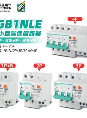 天正TGB1NLE-63漏电保护断路器1P+N/2P/3P+N/4P漏保DZ47LE-47开关