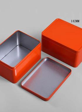 厂家直供橙色磨砂铁盒茶叶罐专色储物金属包装来图印刷收纳