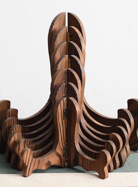 茶饼架茶架木质小摆件茶叶普洱茶架子展示架盘子茶饼支架托架桌上