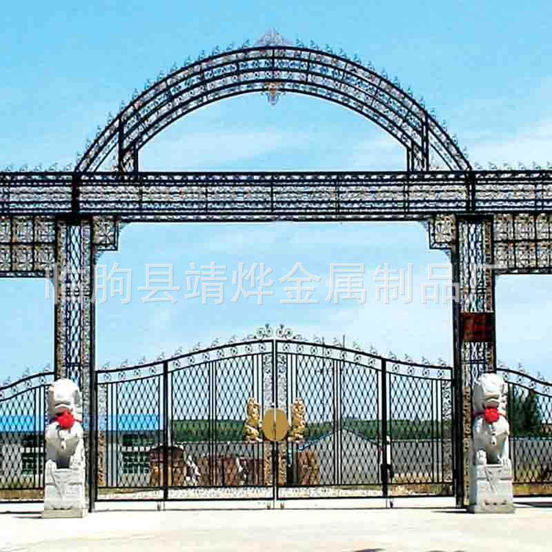 铁艺大门雕花镂空 防锈蚀铸铁大门 花园庭院别墅大门 防盗铁门