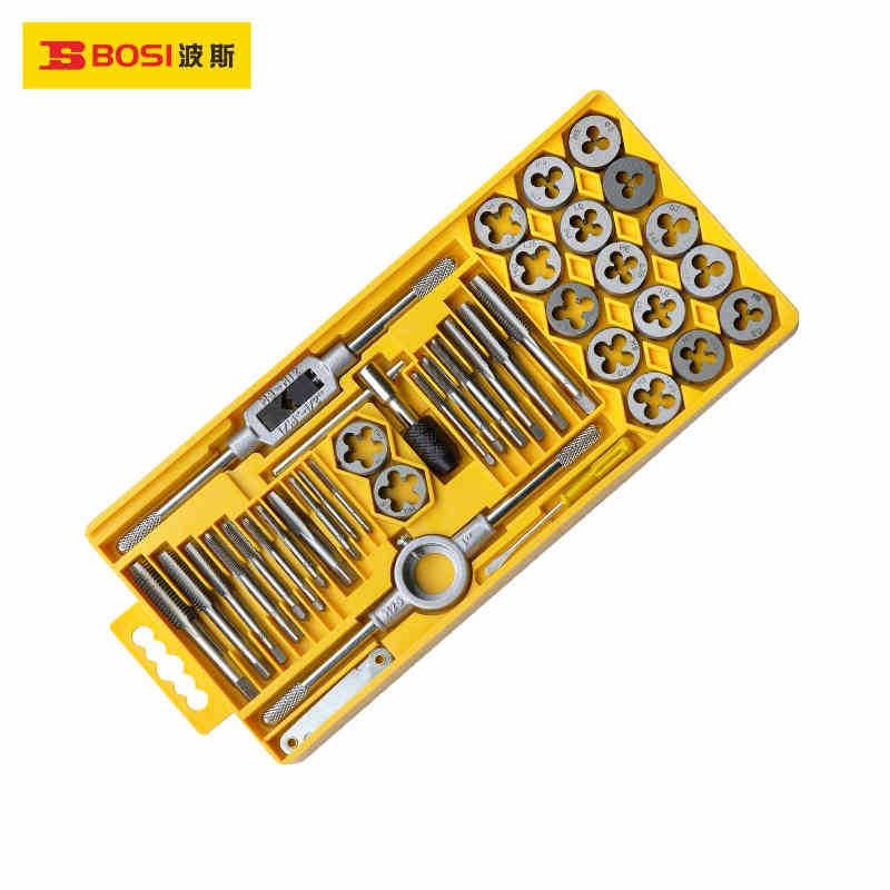 波斯工具40件套丝锥板牙组套 丝攻套装公制丝锥组套 BS521140