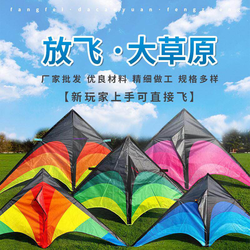 大号风筝草原飞机小风筝易飞多规格儿童成人三角风筝厂家
