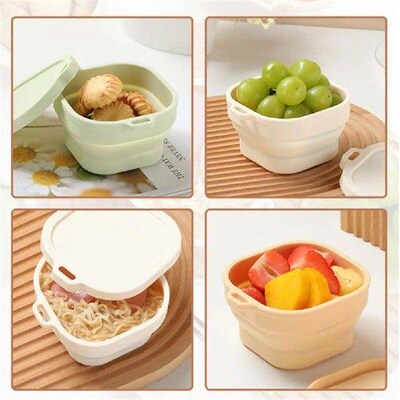 Foldable Snack Bowl Collapsible Silicone Bowl Airtight Food