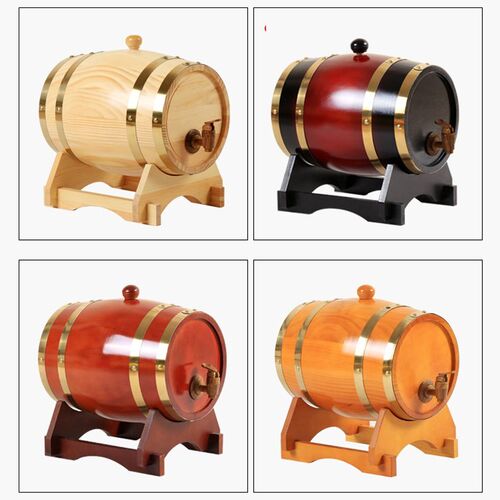 1.5/3L Wood Barrel Vintage Oak Beer Brewing Equipment Mini K