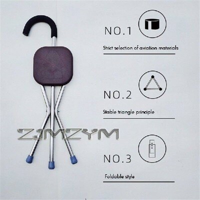 Crutch Stool Stainless Steel Folding Cane Seat Outdoors
