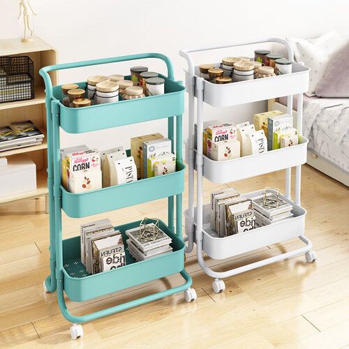 Metal  Rolling Utility Cart, Storage for Office, Kitchen