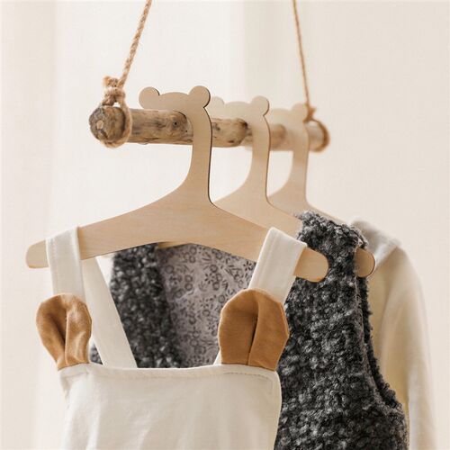 10/5pcs Wooden Baby Clothes Hangers Tops Washcloths Coat Han