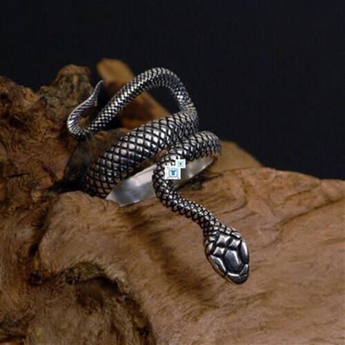 Retro Punk Gothic Stainless Steel Snake Animal Ring Opening