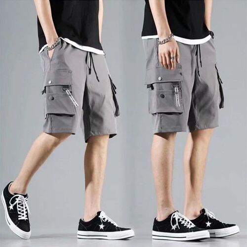 Summer Casual Shorts Mens Fashion Loose Pants Solid Color M