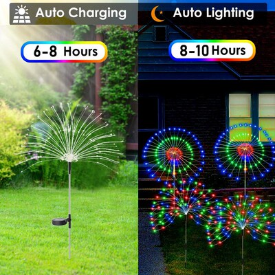 LED Solar Power Lights Firework Garden Decoration Fairy Ligh