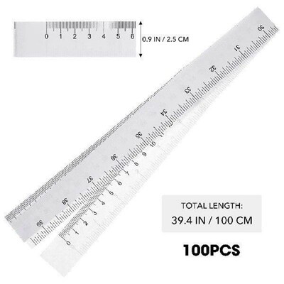 100 Pcs Meter Long Paper Measuring Tape Ruler Measure for