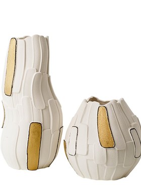 现代创意拼贴瓶珊瑚球陶瓷花器样板间售楼处酒店大堂桌面装饰摆设