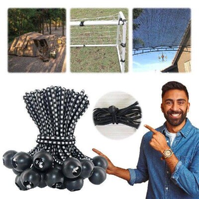50Pcs Ball Bungee Cords with Elastic String Tarpaulin