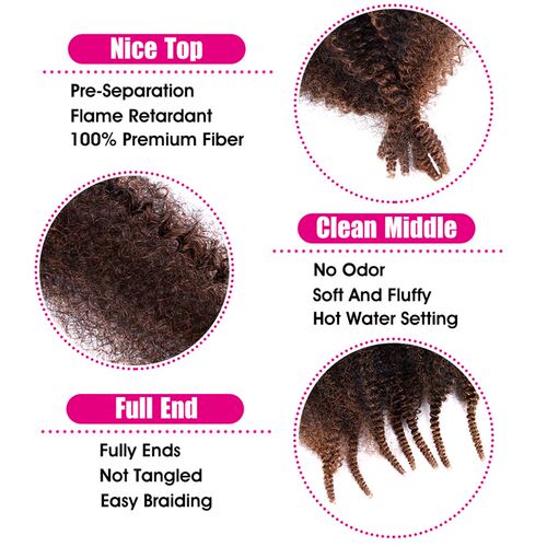 Marley Twist Afro Crochet Braids Soft Spring Kinky Hair For