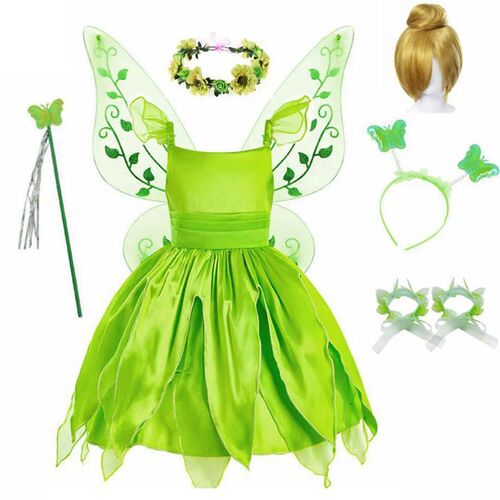 Girls Flower Fairy Dress Up Kids Princess Dress With Wings H