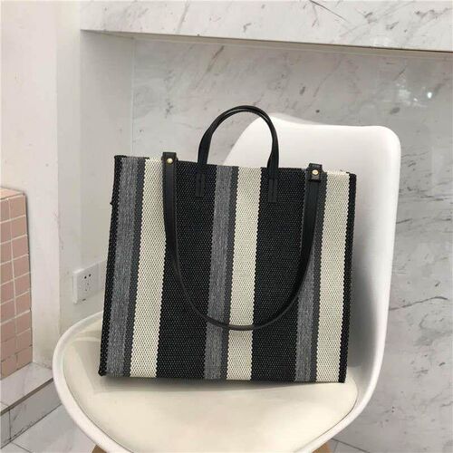 Striped canvas bag simple hand-held sailbag single shoulder