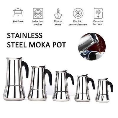 2/4/6/9/12 Cups Stainless Steel Italian Top Moka Espresso