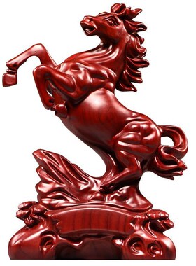 花梨木雕马到成功摆件实木质十二生肖马家居装饰摆设开业工艺礼品