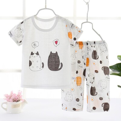 Summer Clothes Shorts Sets Suit For Kids Girls Boys Clothing