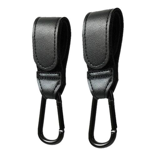 1/2pcs PU Leather Baby Bag Stroller Hook Pram Cart Organizer