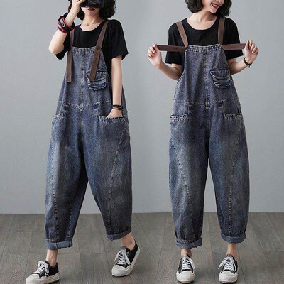 Age reducing denim overalls for women, wearing overalls to