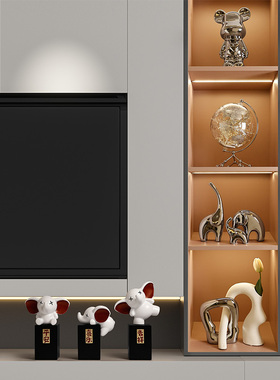 大象摆饰吉祥物桌面装饰品客厅酒柜电视柜办公室书房摆设创意礼品