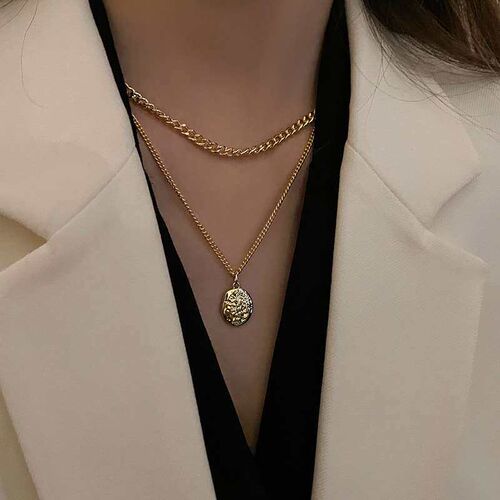 Light Luxury Niche Elegant Titanium Steel Double-layer Neckl