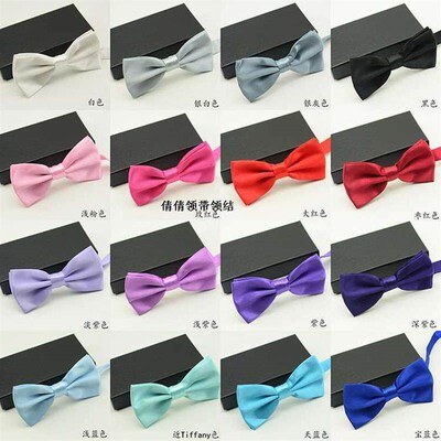 Dress Bow Tie Business Gentleman Bow Tie Mens Solid Color B