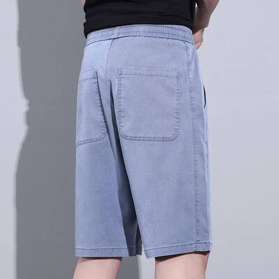 Soft Cosy Lyocell Thin Mens Denim Shorts Summer Clothes
