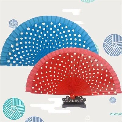 Flamenco Spanish Folding Fan Dots Pattern Modern Classical