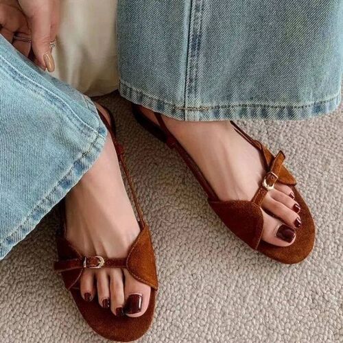 Womens Fashion Sandals New Summer Round Head Soft Frosted