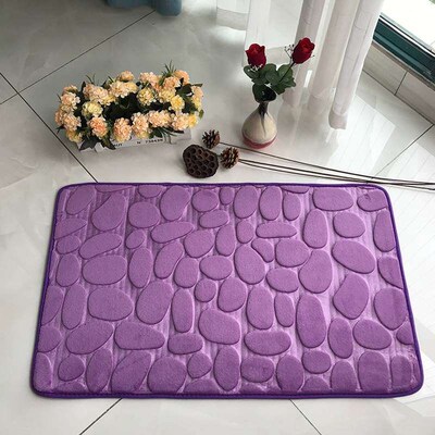 Home Bathroom Mat Non-slip Pebble Carpets Absorbent  Lavator