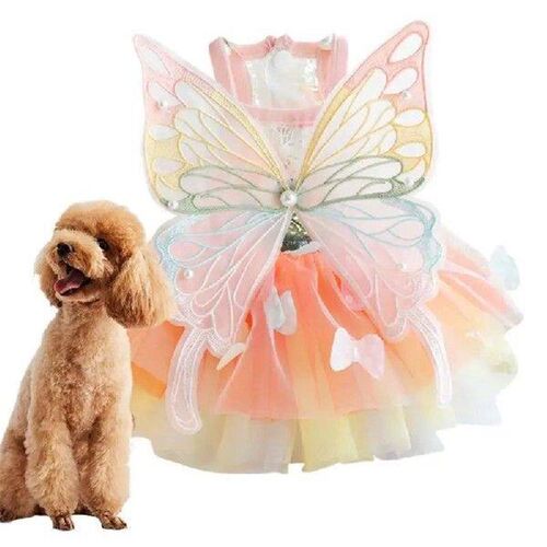 Pet Princess Dress Rainbow Butterfly Clothes For Cats And