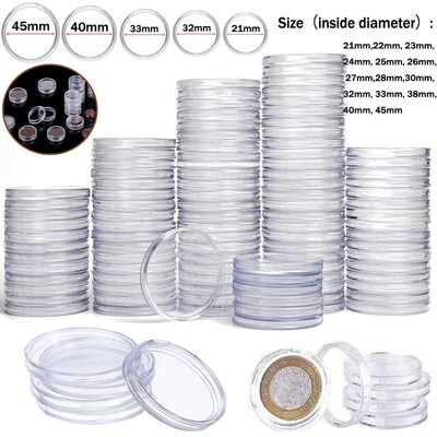 10/25/50pcs/lot Transparent Plastic Coin Holder Coin Collect
