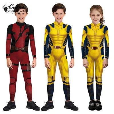 Color Cosplayer Movie Hero Kids Wolverine Costume Deadpool B
