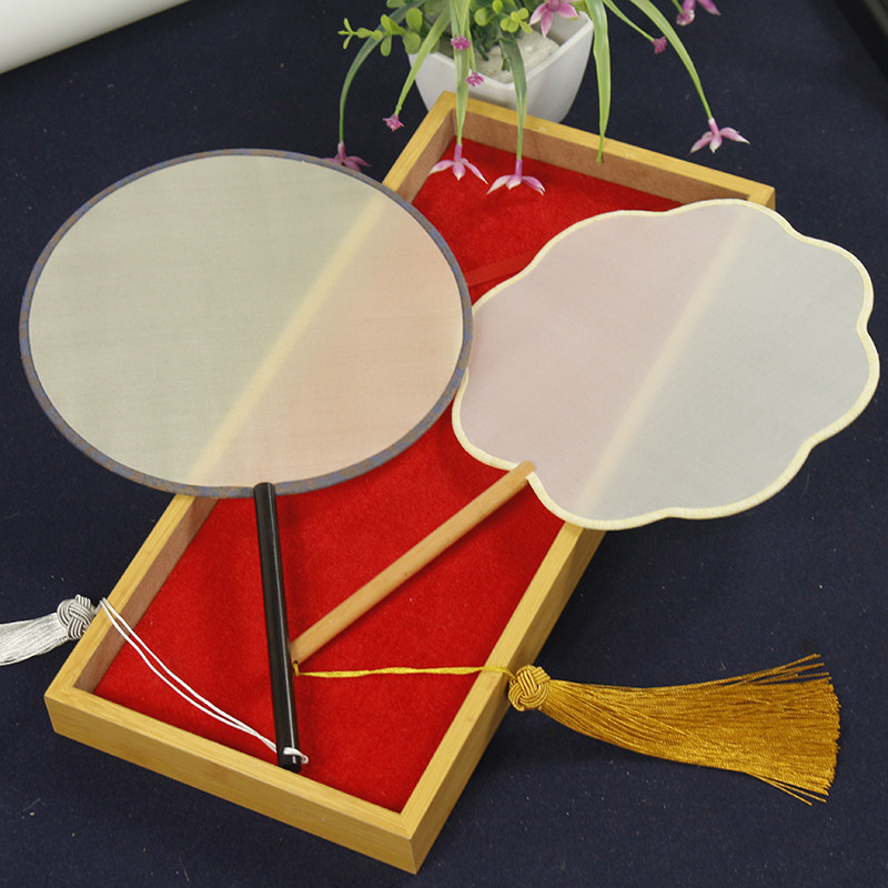 熟绢空白团扇古风长柄真丝工笔画刺绣DIY工艺礼品扇子汉服宫扇,居家日用,扇子,淘宝优惠券,粉丝福利购,淘宝优惠卷