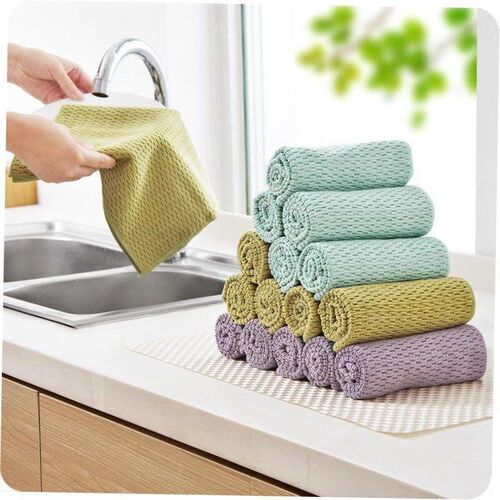 3pcs/set wash towel dish wipe kitchen cleaning cloth cotton