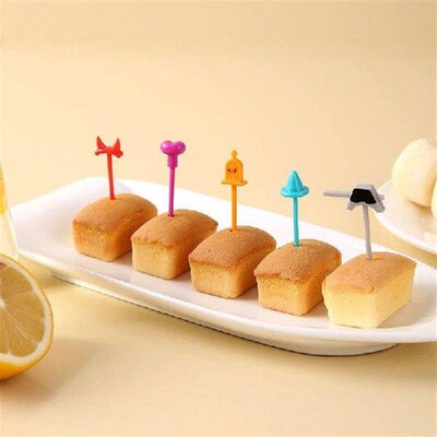 4/5Pcs Fruit Fork Mini Cartoon Children Snack Cake Dessert