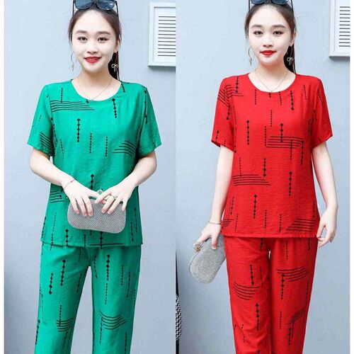 Middle-aged womens summer clothes, old peoples cotton silk