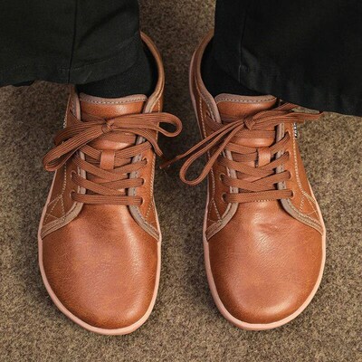 Men Shoe Wide Barefoot Shoe for Men Minimalit Split Leather