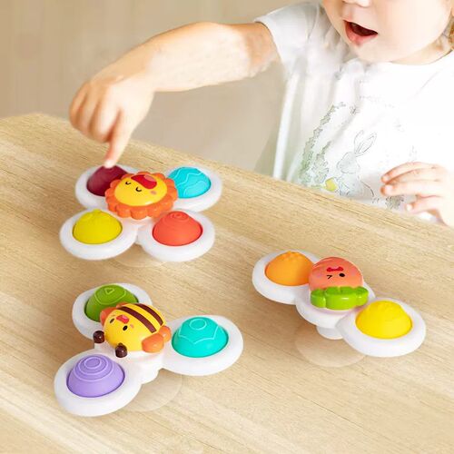1PcsCartoon Fidget Suction Cup Spinner Toy For Baby Rotating