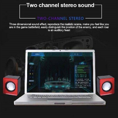 2pcs/1pair Computer Speakers Subwoofer Plastic Loudspeaker