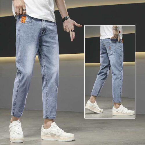 Spring and Summer New Youth Casual Jeans Mens All-match Cro