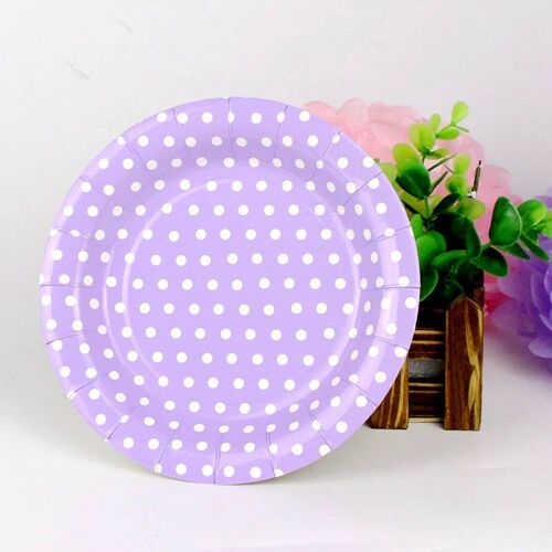 Dots Purple Disposable Paper Plates Valentine Birthday Party