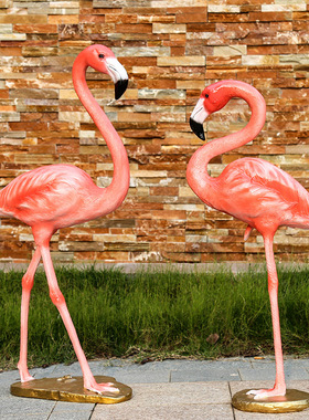 仿真火烈鸟摆件大落地一对花园景观庭院动物雕塑装饰别墅婚庆橱窗