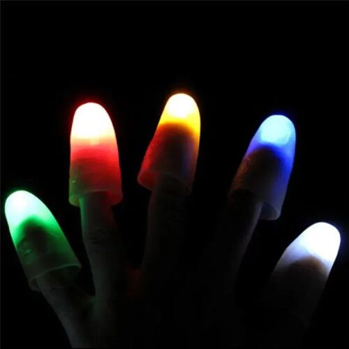 2Pcs Magic Super Electronic LED Light Flashing Fingers Magic