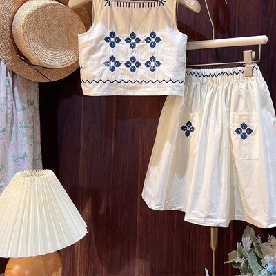 Summer Vacation Style Outfit for Girls 2025 Artistic Embroid