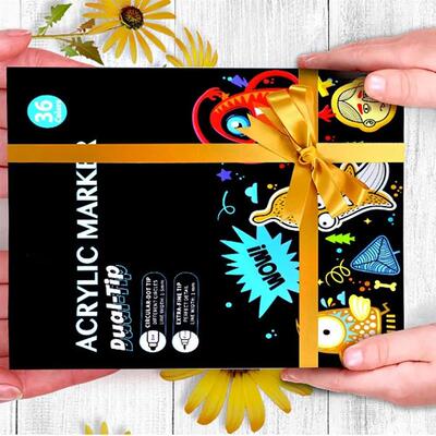 12/24/36 Packs Acrylic Paint Marker Pens Dual Tip Paint Mark