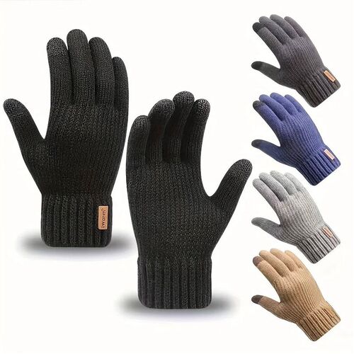 new mens warm gloves winter touch screen plus fleece gloves