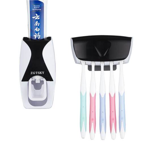 Automatic Toothpaste Dispenser Wall Mount Dust-proof Toothbr